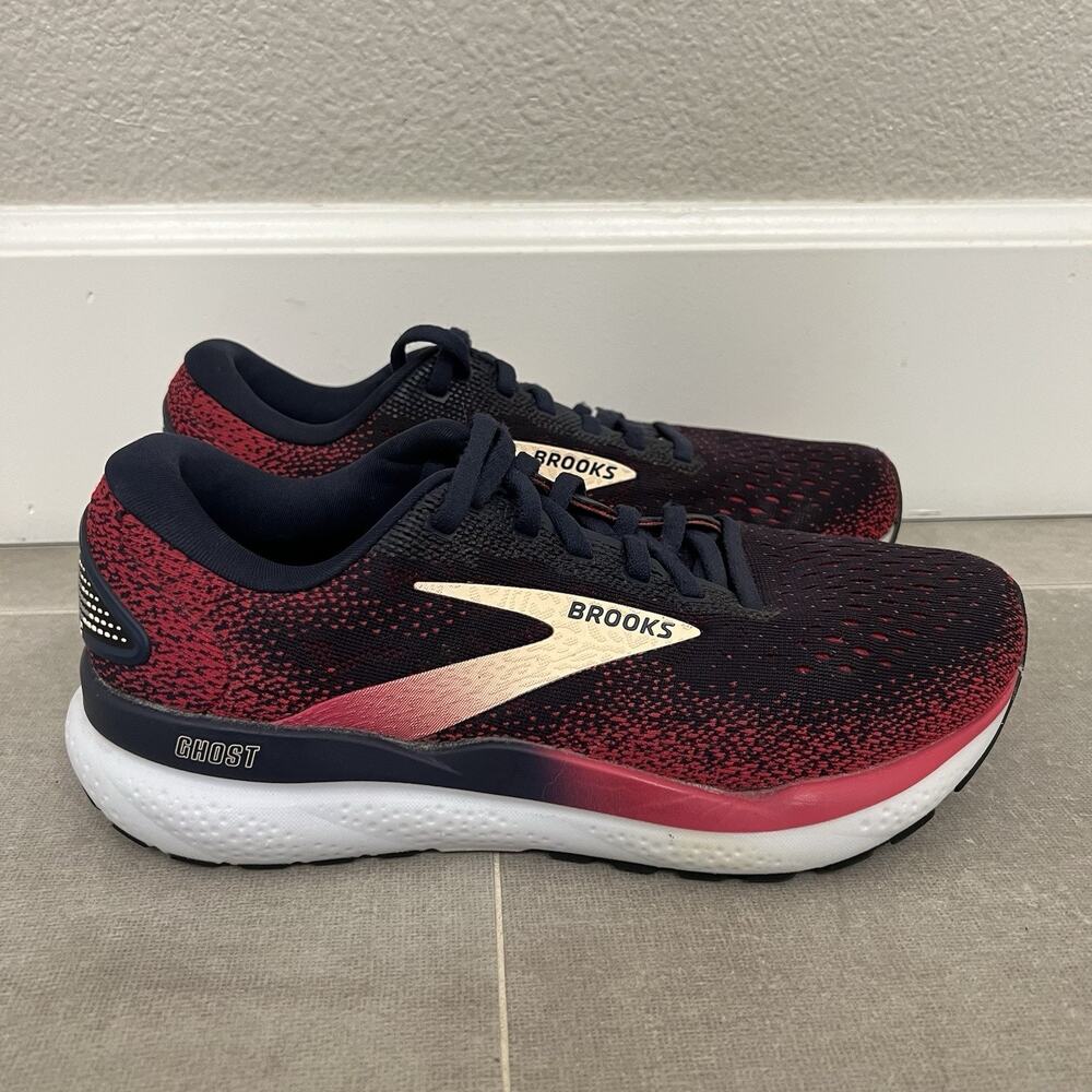 Brooks Ghost 16 Womens Size 7.5 Red Athletic Lace Up Low Top Running Shoes